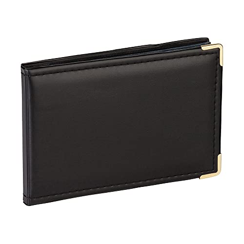 Kenro APL Photo Albums (Pack of 1) - 6x4 Photo Album (10cm x 15cm) for 36 Photos. Landscape Photo Album with Gilt Corners & Protective Cover. Black Leather Look, Carlton Series - APL150