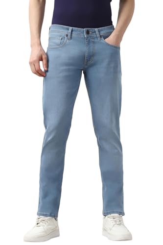 Image of Peter England Men's Skinny Fit Jeans | Denim Mid Washed | Casual Wear | Stylish Bottoms