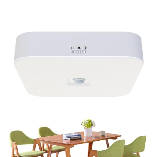 Lámpara bajo de cocina - Plafón LED con detector de movimiento | Lámpara de techo inalámbrica con sensor de movimiento para armario, moderna, para interiores, con 2 modos, ideal para baño, desp