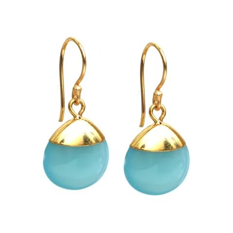 Gempires Aqua Chalcedony Teardrop Earrings Cover