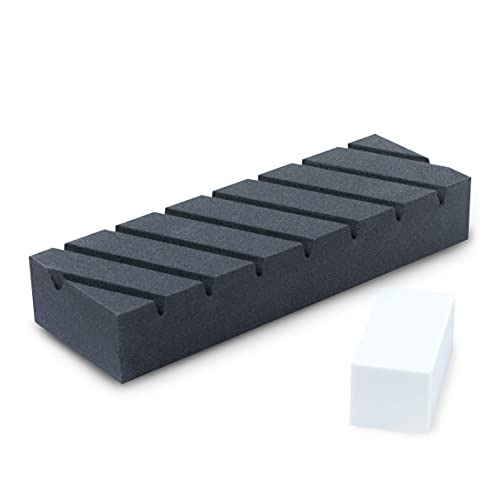 Weimy Flattening Stone Set, Two Sharpening Stones Flattener, Grit 180 Black & 320 White Whetstone - Fixer With Grooves For Repair Any Wet Stone #TOP5