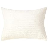 ELEGANT LIFE HOME Bed Pillow Sham Royal Cotton Velvet Pic-Stitch Standard Pillow Sham - 20'' x 26'', Ivory, 1 Piece