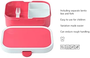 Mepal - Lunch Box Campus - Bento Lunch Box For Children - Lunch Box With Bento Compartment & Fork - Lunch Box With Clip Closure - BPA-free & Dishwasher Safe - 750 ml - Pink.