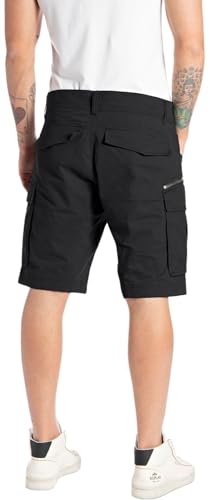 Replay Herren Cargo-Shorts Joe Short Regular-Fit mit Stretch, Black 098 (Schwarz), 29W – Ansicht 2