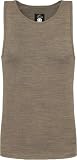 Herren Merino Unterhemd Trägerhemd Funktionsshirt 100% Merinowolle Tanktop 200 g/m² Outdoor Shirt Sand L/52