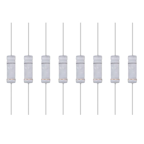 Image of sourcing map 10Pcs 0.91R Ohm Resistor, 5 Watts 5% Tolerance Metal Oxide Film Resistor Axial Lead, Flame Proof for DIY Electronic Projects Circuits Experiments