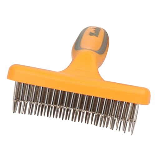 COLLBATH Pet Dematting Brush Comb for Dogs and Cats Double Row Pin Grooming Tool Pet Hair Detangler Durable and Comfortable for Long Haired Breeds