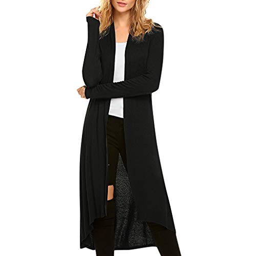 Femme Long Cardigan Asymetrique Manches Longues Veste Longue Femme Outwear Gilet Irregulier Femme Veste Ouvert Cardigan Long en Tricot Cover
