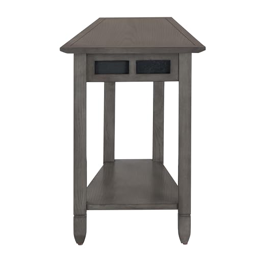 Image of Leick Home Sibley Wedge End Table, 17 inch, Smoke Gray