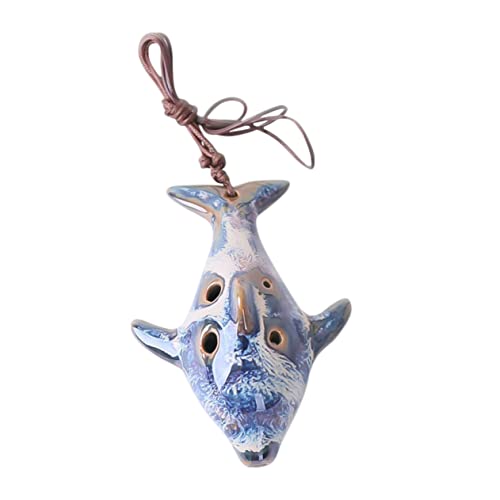 HANABASS 1Pc Portable Ceramic Alto C Ocarina Flute Whistle Music Instrument for Beginners Easy to Play with Gentle Sound present for Music Learners Random Color