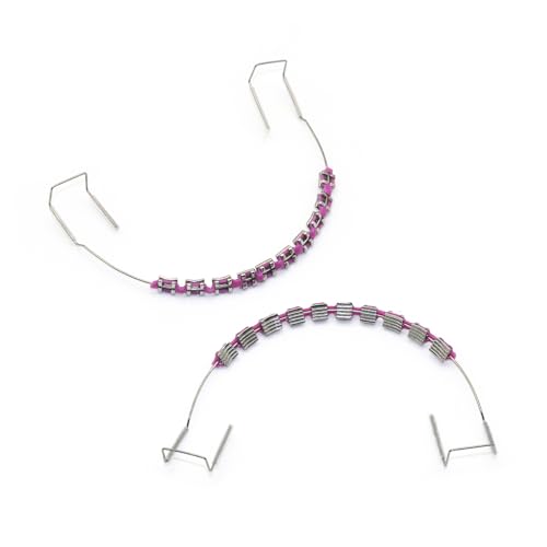 SEAVERRS 1 Pack Temporary Tooth Decoration with Metal Wires,Metal Bracket and Orthodontic Ligature Ties,props for dental students to practice. (Purple)