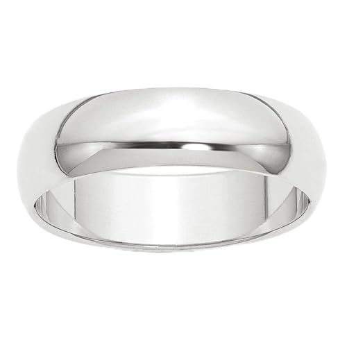 Platinum 6mm Plain Classic Dome Wedding Band Ring