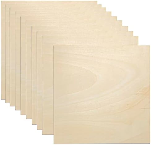 GDGDSY Basswood Sheets 12 x 12 Inch Unfinished Balsa Wood Sheets for Laser Cutting, Drawing Painting, Wood Engraving, etc.(10 PCS)