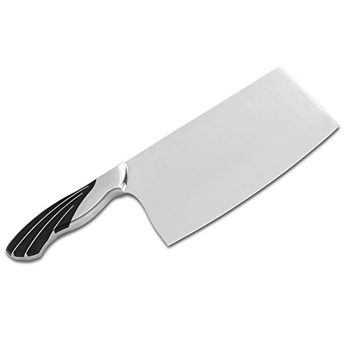 SHI BA ZI ZUO 7 Inch Chinese Kitchen Knife Vegetable Knife Professional Chef Knife with Stainless Steel Full Tang Cast Steel Handle