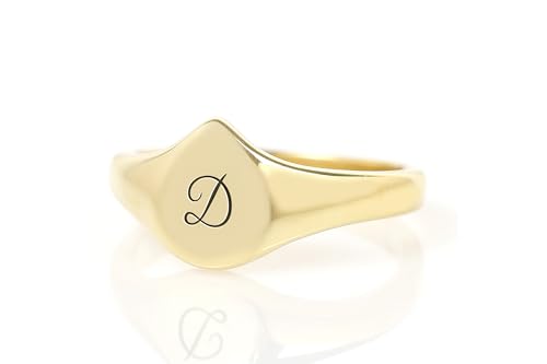 Bague personnalisée initiale nom, anneau goutte d'eau ajustable femme