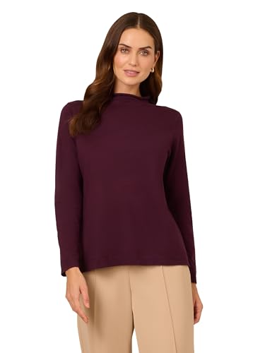 Image of Adrianna Papell Women's Mock Neck Step Hem Sweater