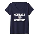 Womens Gonzaga Bulldogs Baseball Navy Officially Licensed V-Neck T-Shirt