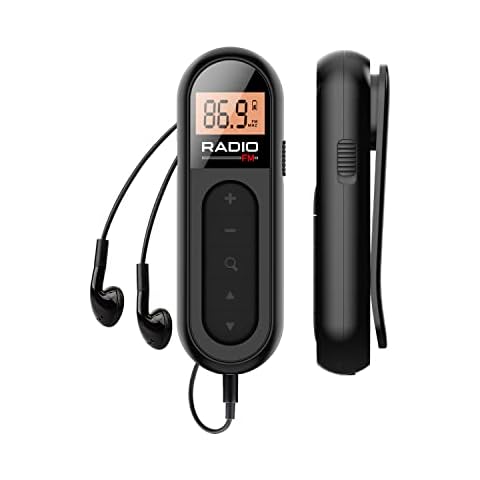 UMUTOO FM Radio, Rechargeable Portable Pocket Transistor Radio with Best Reception,LCD Digital Tuning with Backlight, Stereo Sound, Belt Clip for Jogging,Walking (Black)… Cover