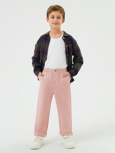 Image of Haloumoning Boys School Uniform Chino Pants Kids Twill Pants 5-14 Years