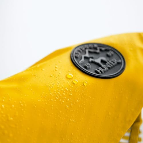 Hunter Hunde-Regenmantel Milford, Farbe: gelb, ergonomische Passform für optimalen Schutz, individuell verstellbar, Reißverschluss für Geschirrträger, pflegeleicht & waschbar bei 30 °C, Größe: 50
