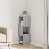 QUAHEAS Mobile ad angolo bianco, 25,5 x 25 x 80 cm, in legno, salvaspazio, con 3 ripiani, spazio moderno per soggiorno, versatile
