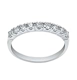 KnSam Anillo de boda de oro real PT950/9K/14K/18K, oro blanco, talla 47-70, Oro blanco 375 de 9 quilates, Laboratorio Creado Diamante