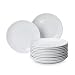 AmazonCommercial Coupe-Dessertteller-Set, 12-teiliges Porzellan, 17,78 cm, Weiß