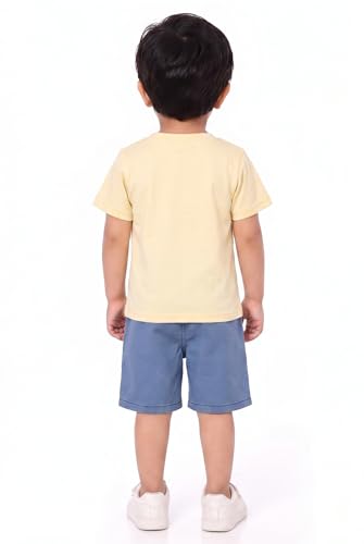 Image of Krishn Creations Kids Clothes for Boys | Cotton Printed Half Sleeve T-shirt and Shorts Baby Boy Dress | Casual Wear Kids Clothes