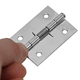 2 bisagras de cierre automático de acero inoxidable 304, bisagras de puerta de resorte de cierre automático, accesorios plateados para gabinete (2 pulgadas)