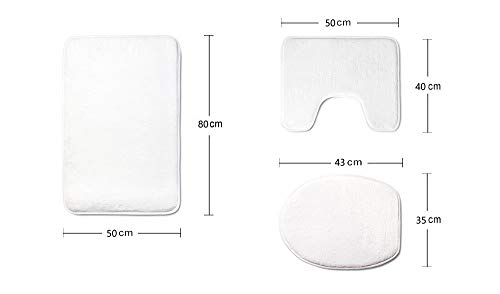 URSOPET Badezimmer Set, rutschfeste Badematte und WC-Vorleger-Set, Schnörkel arabisches Blumenmuster Rotgold Drapierung… – Bild 3