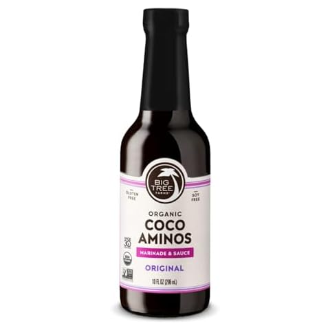 Big Tree Farms Organic Coco Aminos - Liquid Coconut Aminos, Soy-Free Sauce, Low Sodium, Soy Alternative, Gluten Free, Kosher, Warmly Umami, Marinade & Sauce, Non-GMO - Original, 10 Fl Oz (Pack of 1) Cover