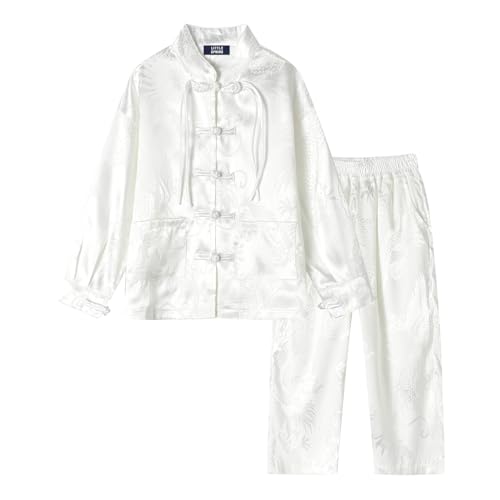 LittleSpring Boys Girls Chinese New Year Clothing 2 Piece Tang Suit 3-12 Years