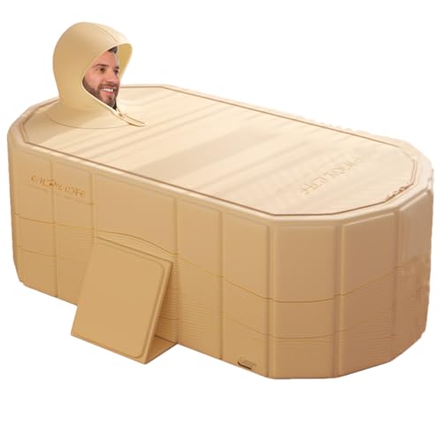 Bañera portátil para adultos | Bañera plegable con doble desagüe - Bañera de hidromasaje para una sola , ahorra espacio, bañera de spa para niños y adultos