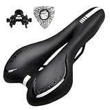 🚲 【Dreifacher Dekompressionseffekt】 Am unteren Ende des Sattels befindet sich ein gebogener Federungsdämpfungsbogen, um Stöße besser zu absorbieren. Gleichzeitig kann das stromlinienförmige Design des Fahrradsattels die Reibung an den inneren Oberschenkeln wirksam verhindern. Das hochwertige GEL-Design macht den Sattel weicher und flexibler. Es passt perfekt zum Gesäß und reduziert so Stress.