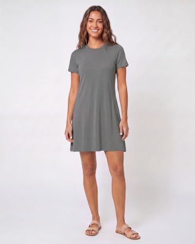 Image of Real Essentials 3 Pack: Women's Short Sleeve T Shirt Dress Swing Loose Casual Lounge Everyday Outfit (Available in Plus)