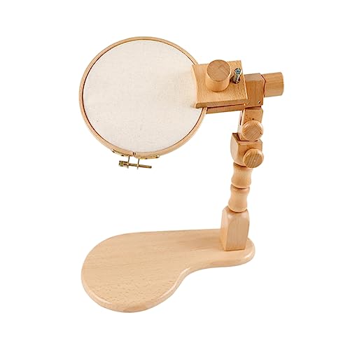 TEHAUX Solid Wood Cross-Stitch Hoop Stand Lap Cross Stitch Stand Hand Embroidery Rack