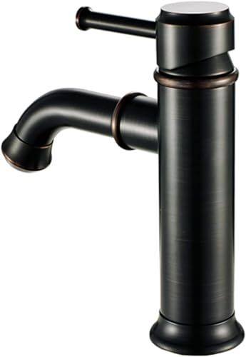 Robinet de lavabo noir FBSHAD anti-calcaire laiton de comptoir