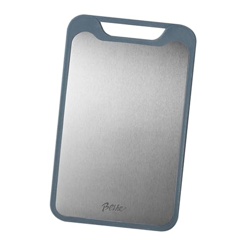 Tabla de cortar de acero inoxidable – Tabla de cortar de cocina de 35 x 22 cm | Tabla de cortar de encimera | Tabla de cortar de pechuga multiusos | Tabla de cortar alimentos antideslizante para