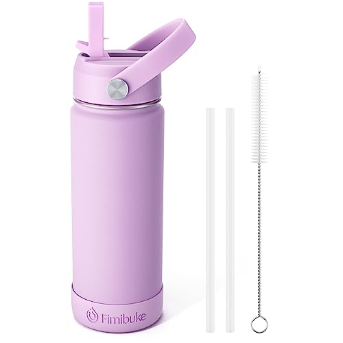 Fimibuke 18oz Kids Insulated Water Bottle, 18/8 Stainless Steel Kids Cups