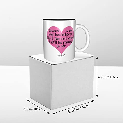 Blessed is She Luke 145 Christian Mug Regalo Inspirational Women Scripture Quote Faith,Inner Color Taza de café Taza de… - Imagen 7