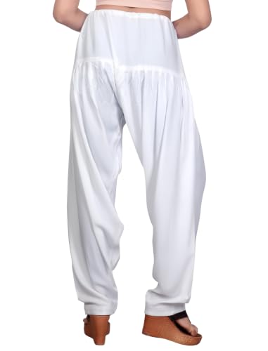 Image of FASHION GALLERY Women's Rayon Relaxed Fit Patiala Salwar with Full Length Drawstring Closure Type and Flexible Waist | Patiala Pant for Woman Free Size Fit Upto XXL