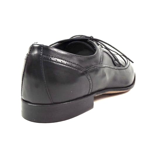 Men's Black Leather Derby Dress Shoes, Comfort Lace-Up, Italian Made 5