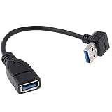 Longitud aproximada: 20 cm. Cable de extensión USB 3.0 tipo A macho a USB 3.0 tipo A hembra, 20 cm, 5 Gbps, 90 grados