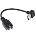 Produktbild CY USB 3.0 Typ A Stecker gewinkelt auf USB 3.0 Typ A Buchse Verlängerungskabel 20 cm 5 Gbps Schwarz down Angled