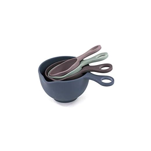 Bamboozle Measuring Cups – Thistle Color | Dry or Liquid Measuring Cups for Cooking, Baking, Made of Sustainable Bamboo Fiber | Four Cup Sizes