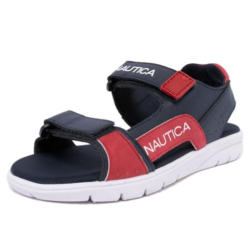 Image of Nautica Toddler Boys Sport Sandals - Lightweight Athletic Open-Toe Summer Shoes with Dual Adjustable Hook and Loop Straps for Outdoor Play, Beach, and Water