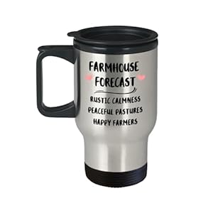Farmhouse Travel Mug Gift Ideas for Farm Life Rural Cottage Rustic Country Farmer Farming House Farmhouse Forecast Car Cup