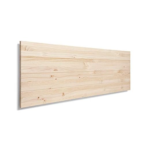 SUENOSZZZ-ESPECIALISTAS DEL DESCANSO Cabecero de Cama de Madera TREVINCA Color Crudo para Pared. Cabecero de Tablas Horizontales. Estilo Vintage, para Camas de 135
