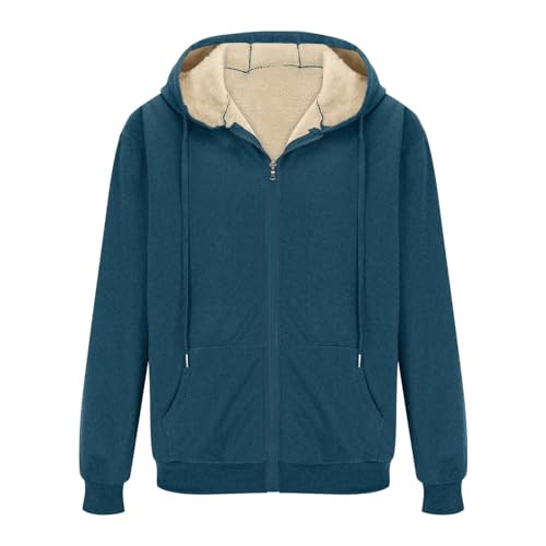 Mens Jacket Fleece Hooded Zip Up Outdoor Windbreaker Warm Jackets - image 3