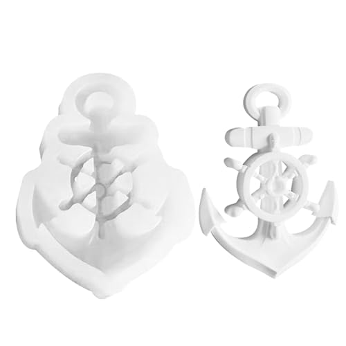 Ruwshuuk Ankerharz-Form | Anker-Form, wiederverwendbar, Silikon, zum Selbermachen, multifunktionale Gießharzform für Wandanhänger für Desserts, Kerzen, Fondant